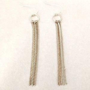 2 Tone Chain Dangle Earrings